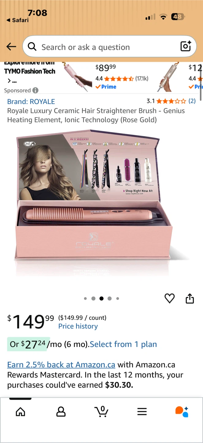 Royale Ceramic Thermal Hair Straightener Brush - photo 2