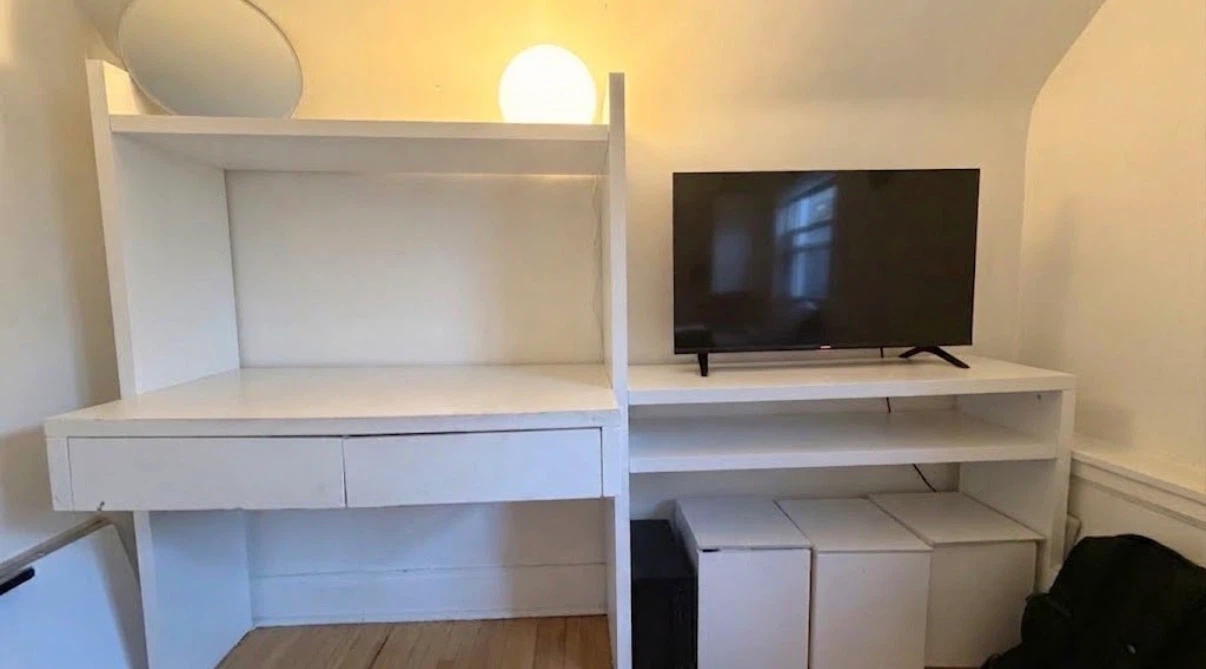 White Desk and Shelving Unit