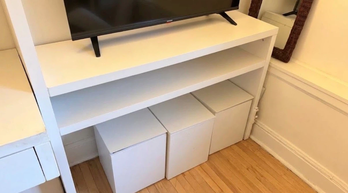White Desk and Shelving Unit - photo 3