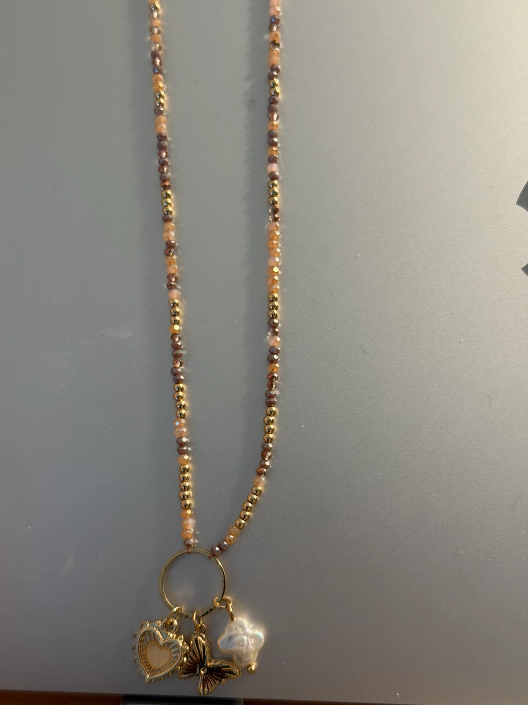 Necklaces - Beaded Chain and Square Pendant - photo 4
