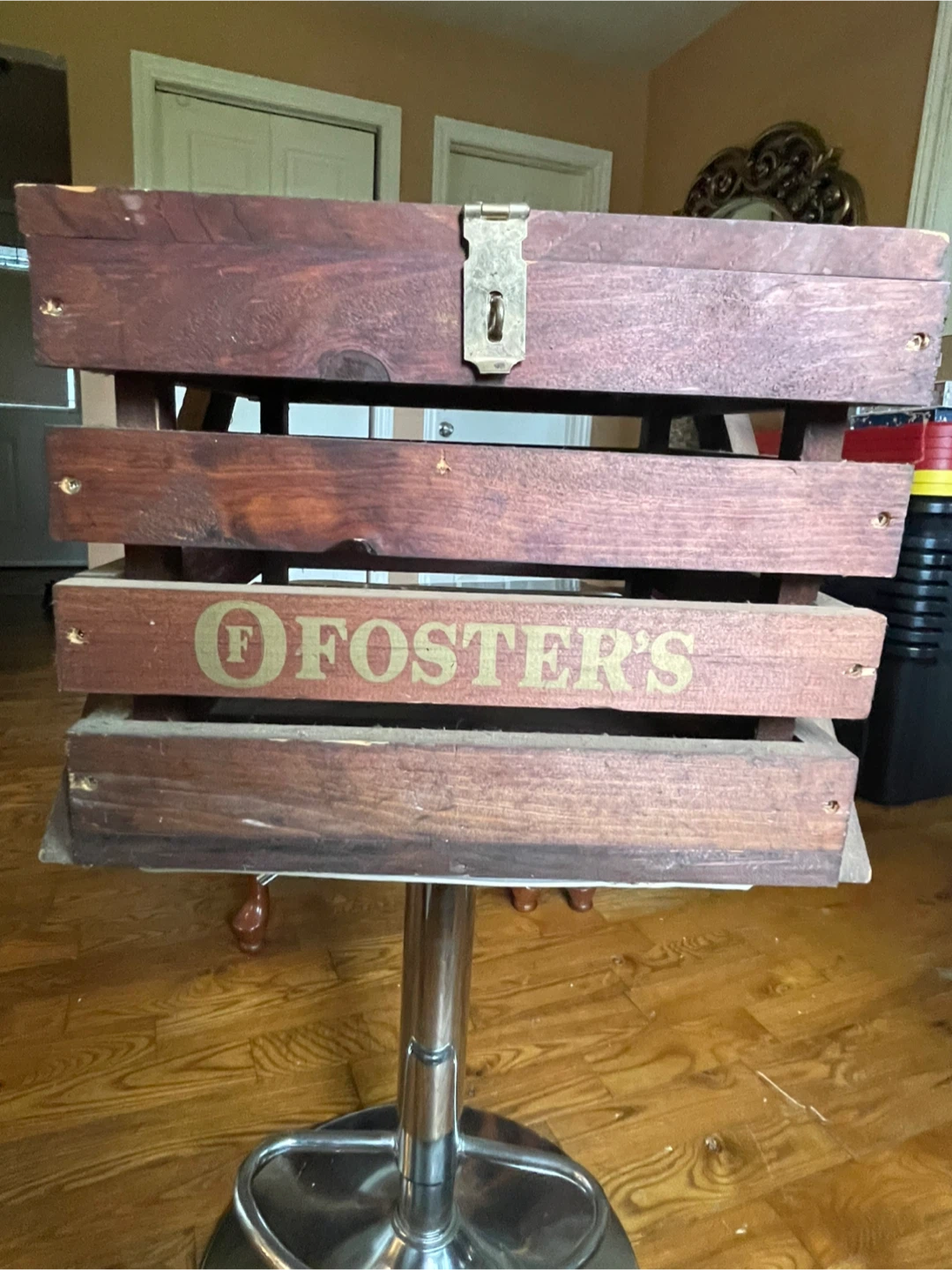 Vintage Fosters Wooden Crate with Lid