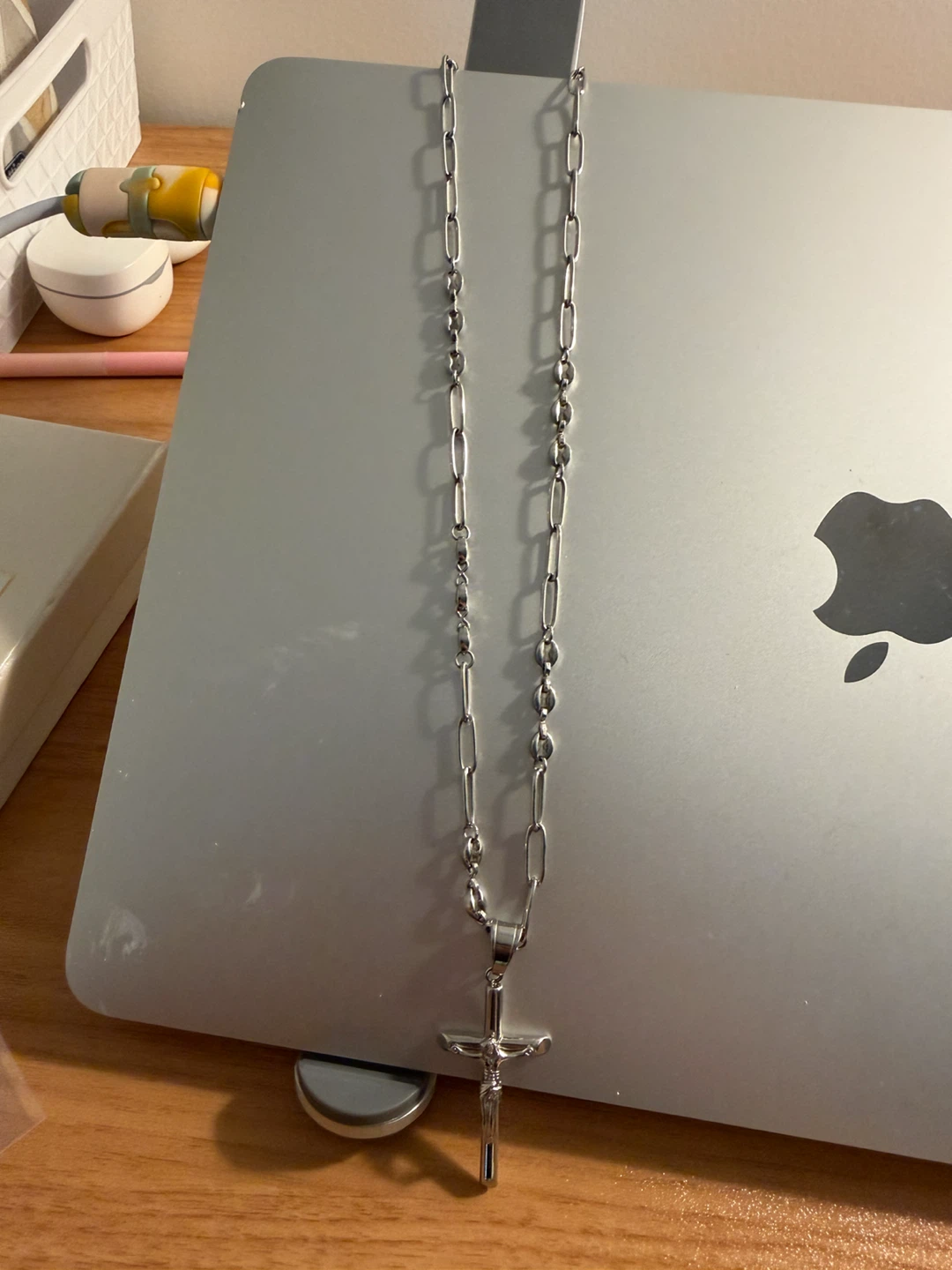 Silver-tone Cross Necklace