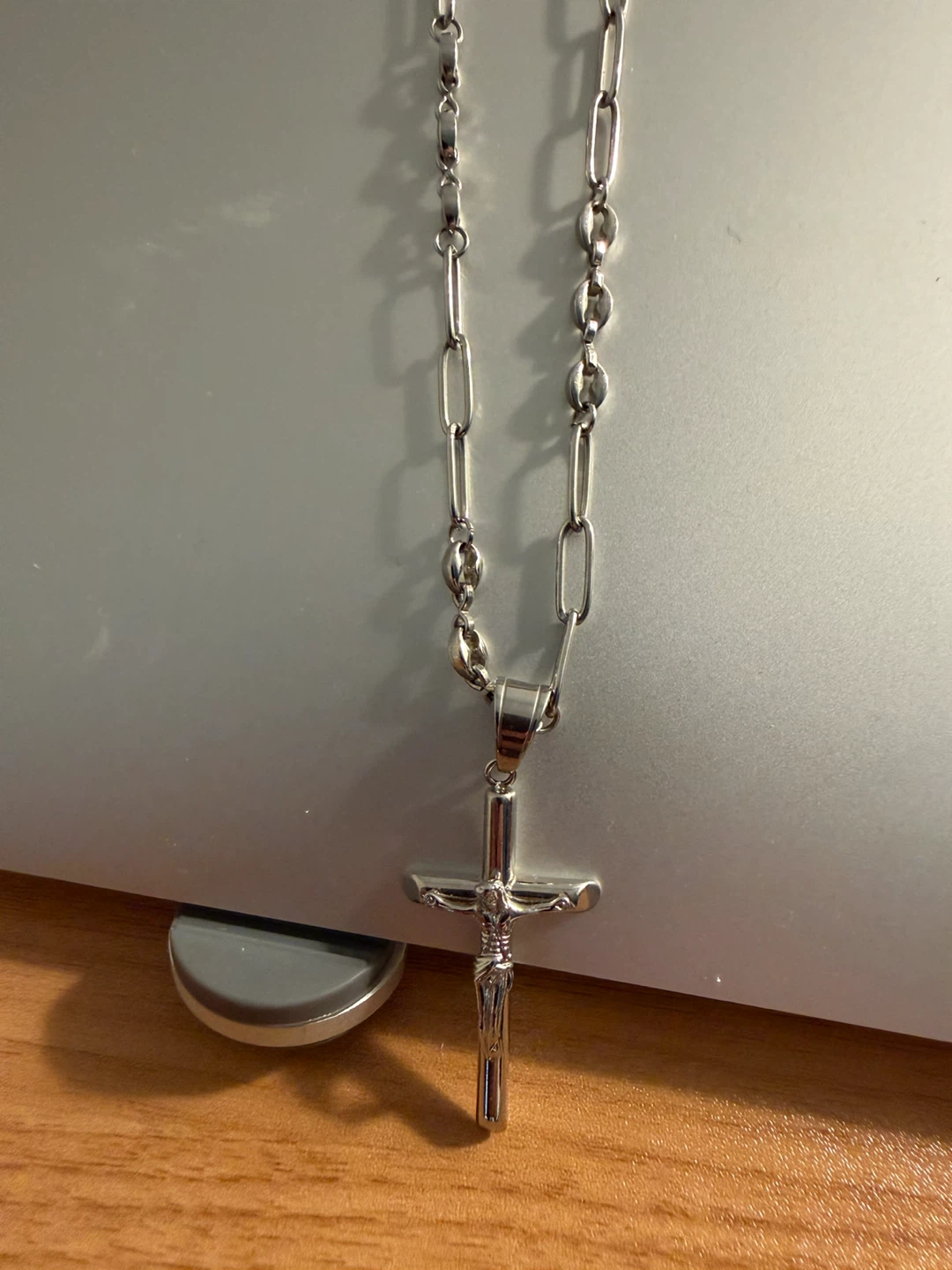 Silver-tone Cross Necklace - photo 2