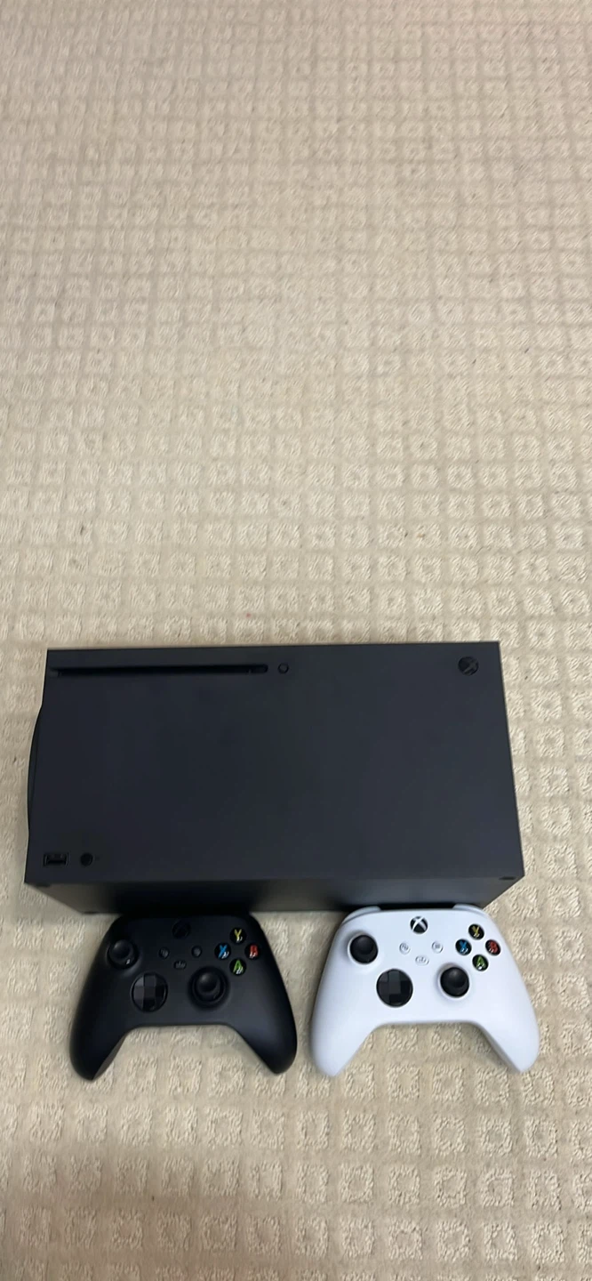Xbox Series X Console and Two Controllers (Black & White)