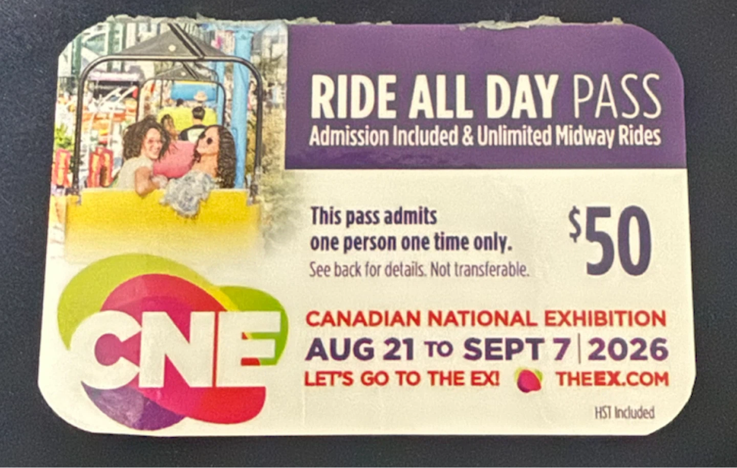 Canadian National Exhibition Ride All Day Pass 2026