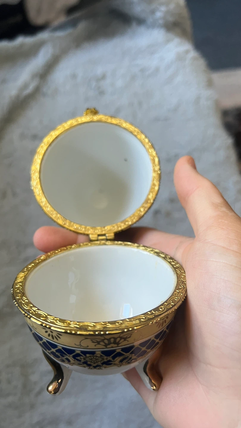 Decorative Faberge Style Egg Trinket Box - photo 2