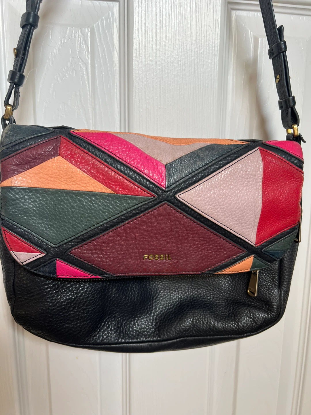 Fossil multi-coloured leather crossbody bag - photo 2