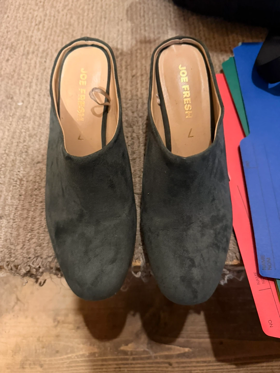 Size 7 Forest Green Heeled Mules - photo 2
