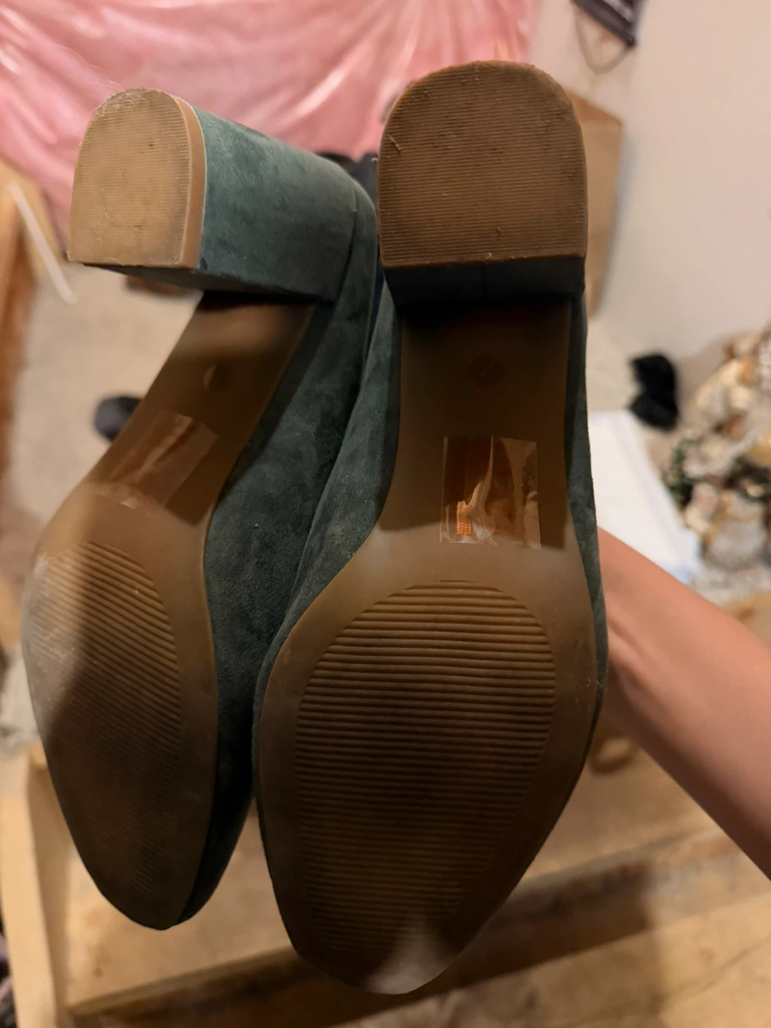 Size 7 Forest Green Heeled Mules - photo 3