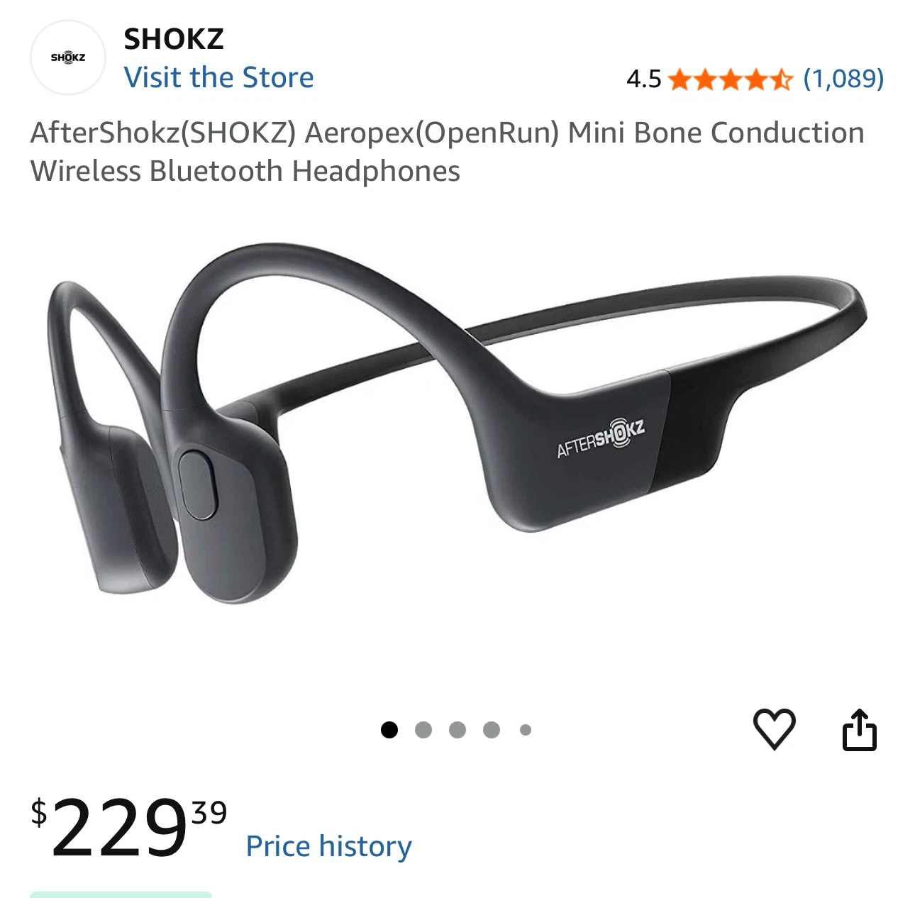 AfterShokz Aeropex Bone Conduction Bluetooth Headphones AS800 - photo 2