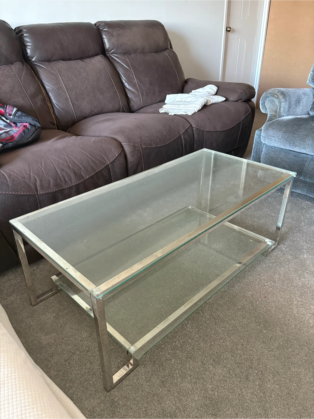 Glass and Chrome Coffee Table