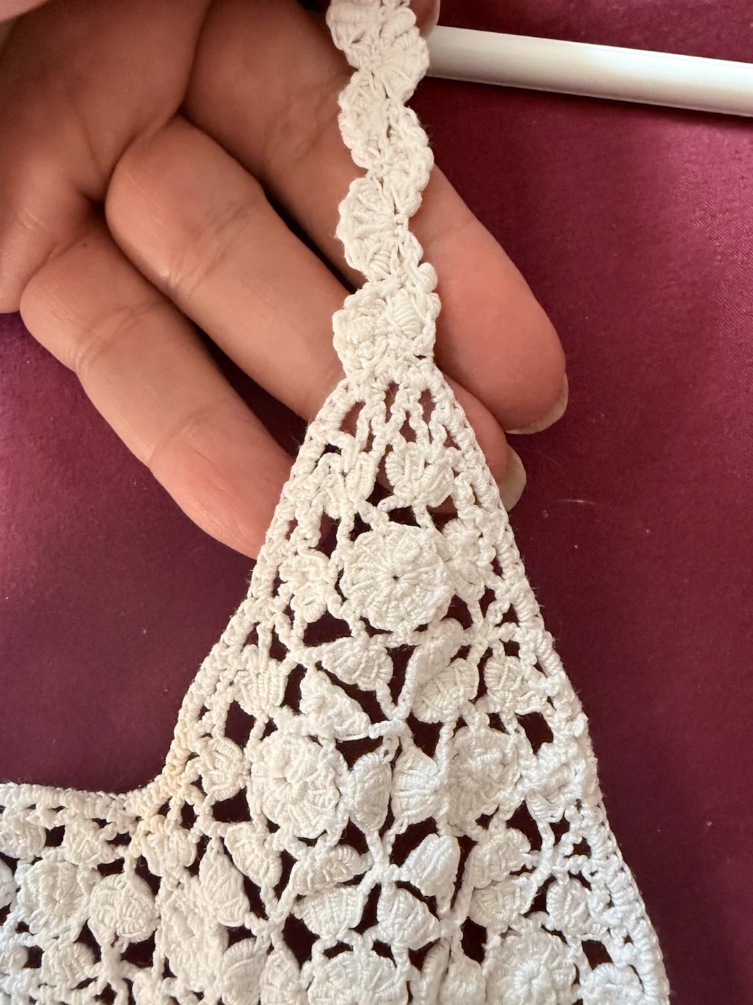 White Crochet Halter Top Size XXS - photo 3