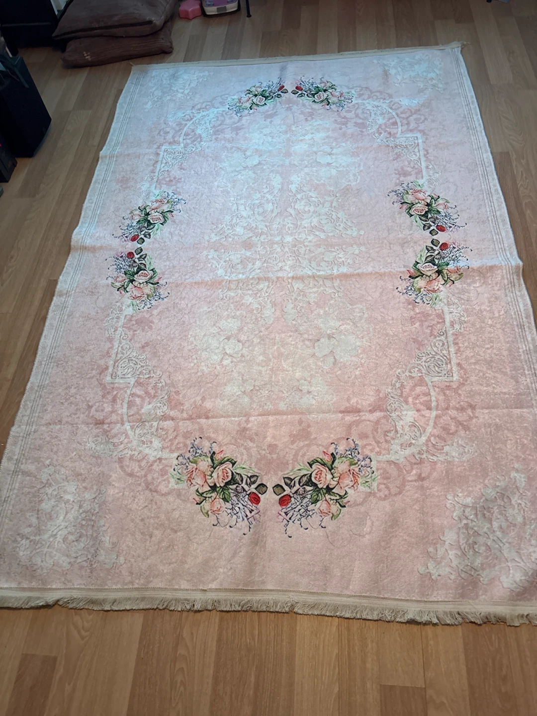 Floral Area Rug in Pink