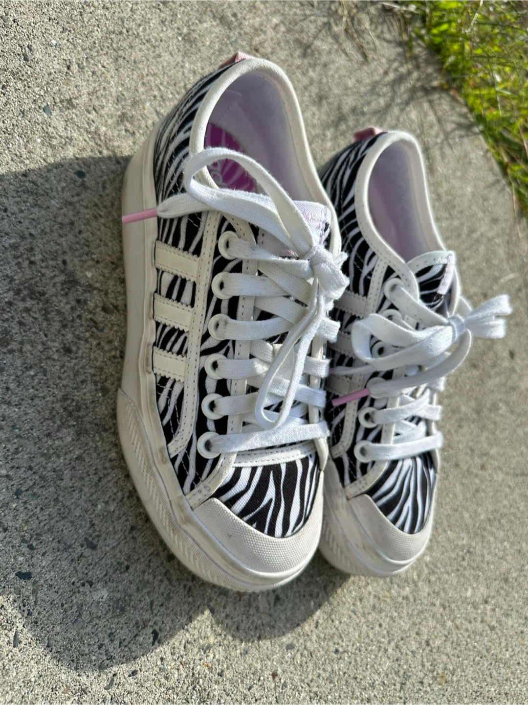 Adidas Zebra Print Platform Sneakers
