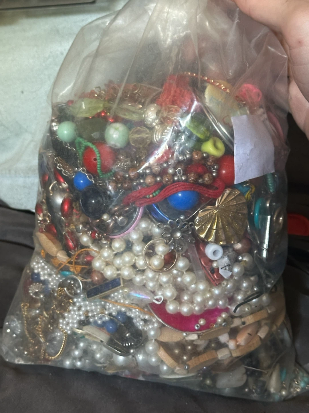 3.8 pounds of crafting costume vintage jewelry