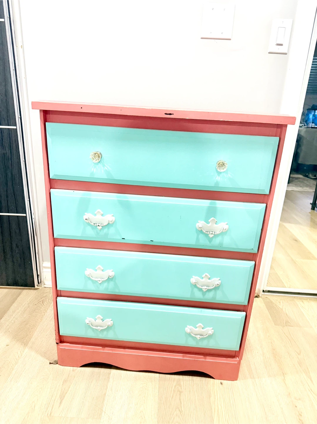 Four-Drawer Painted Wood Dresser