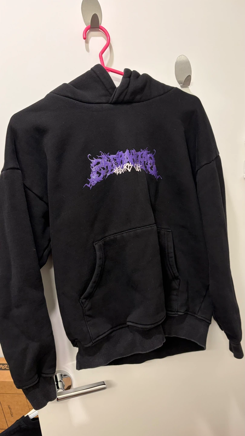 Black Hoodie with Purple Graphic