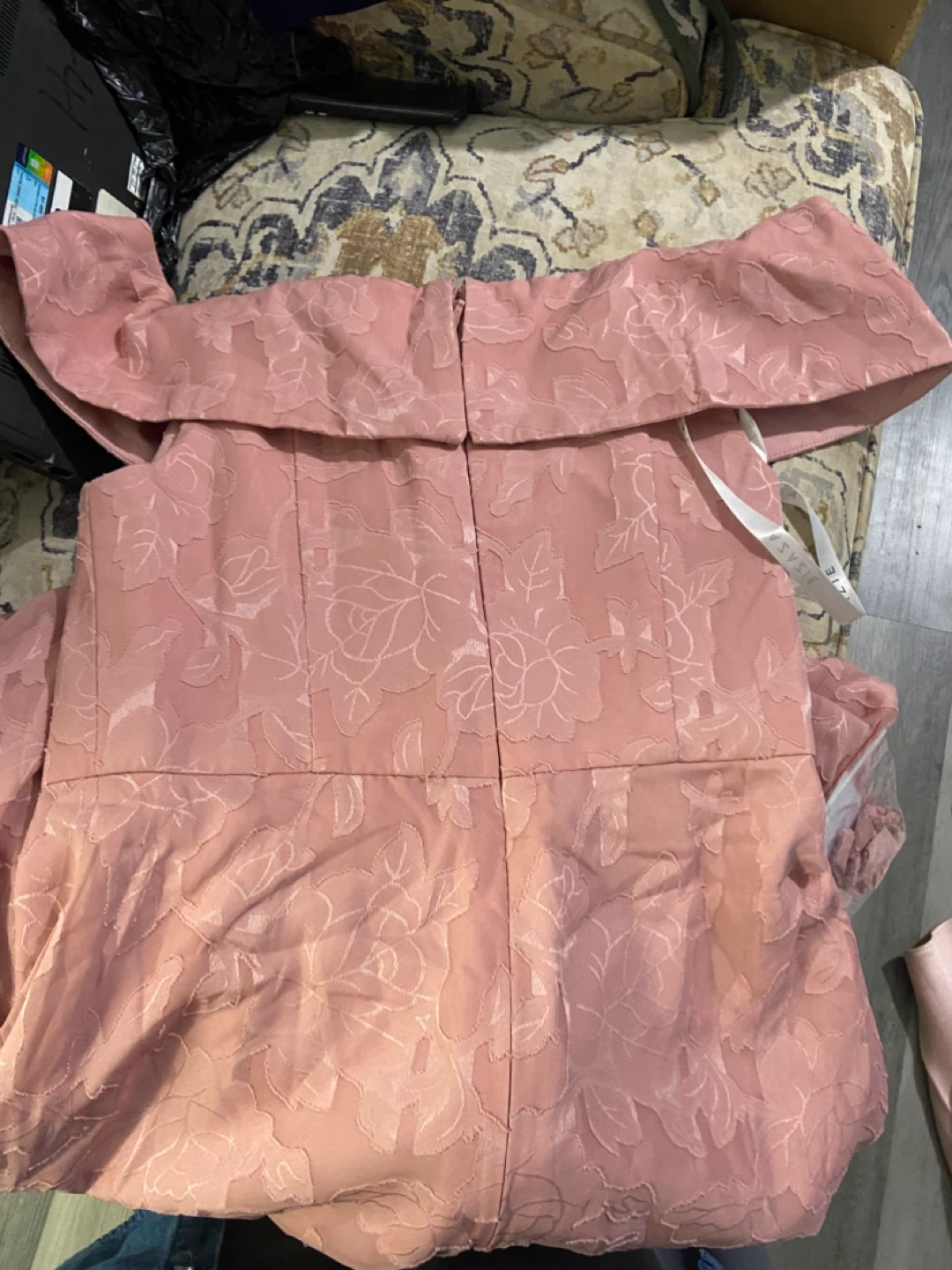 Pink Textured Midi Dress - photo 4