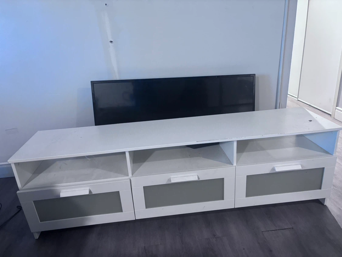 IKEA White TV Stand Media Console - photo 4
