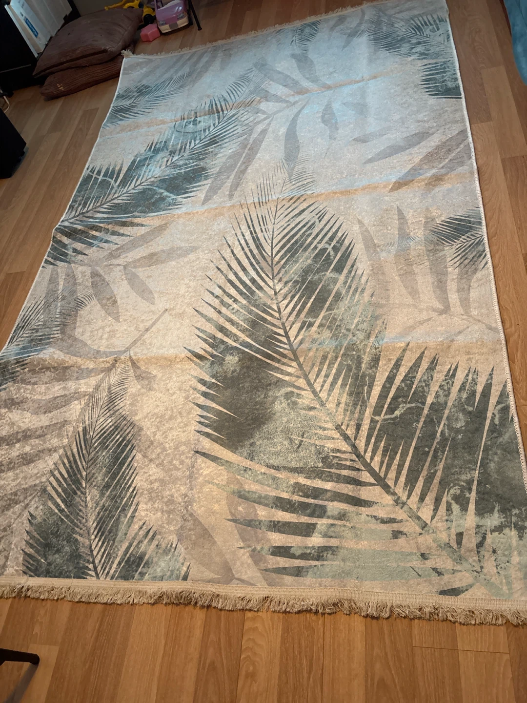 Tropical Leaf Print Area Rug