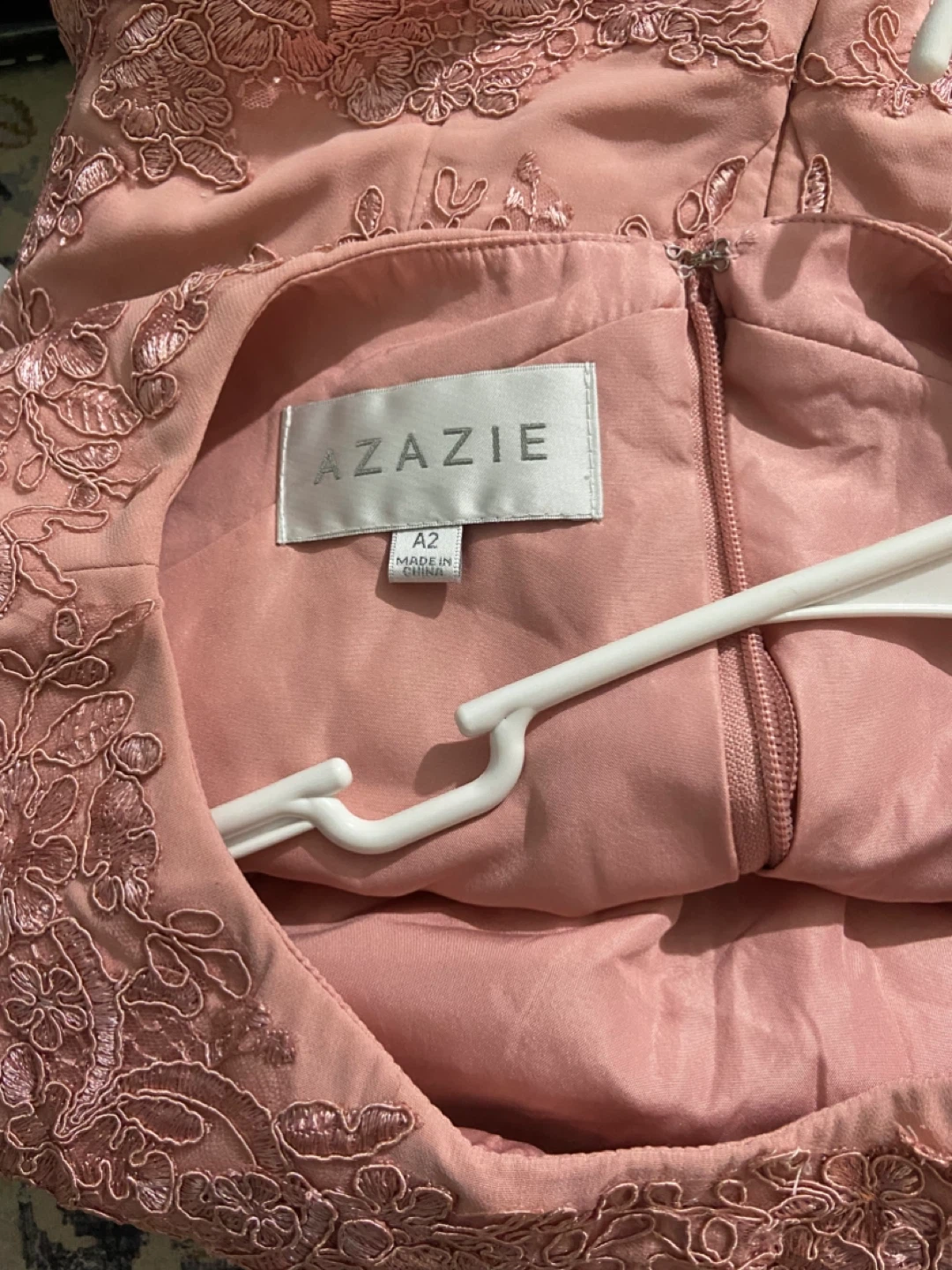 Pink Lace Appliqué Formal Gown - photo 2