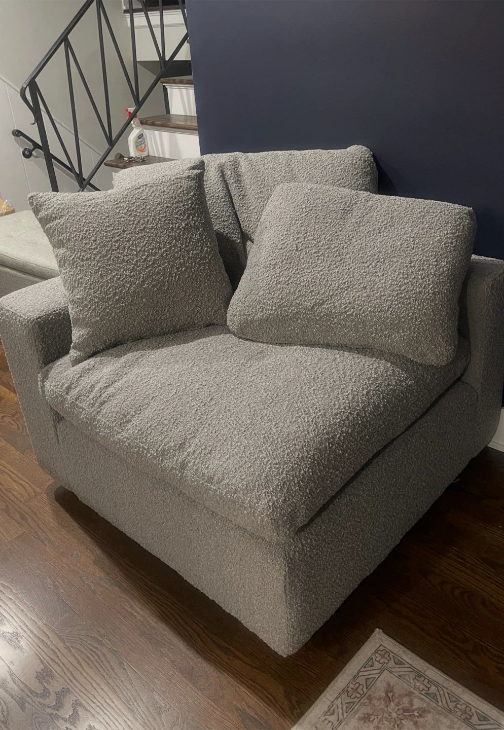Modway Boucle Fabric Corner Chair in Light Gray - photo 3