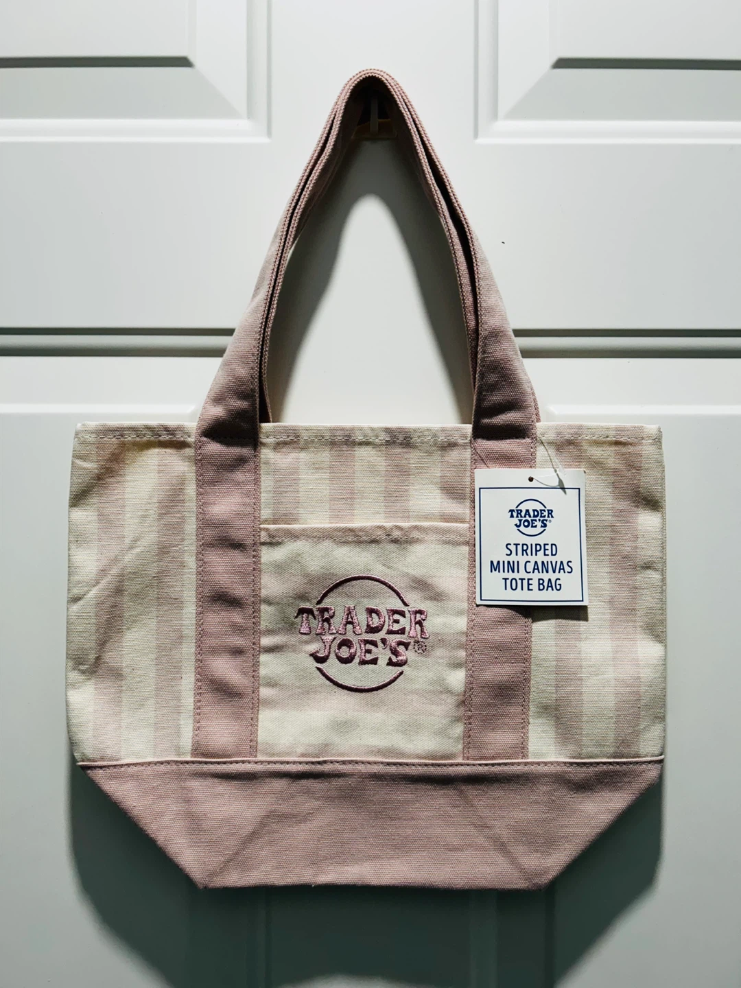 Trader Joe's Striped Mini Canvas Tote Bag