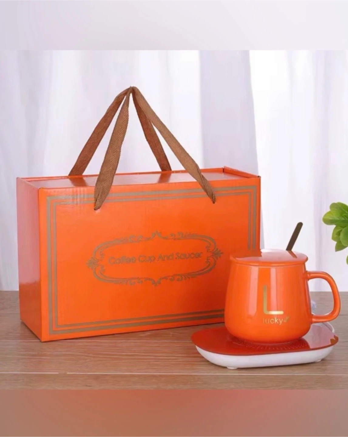 Electric ceramic mug ☕️ Coffee Cup and Saucer with Warmer Set - photo 4