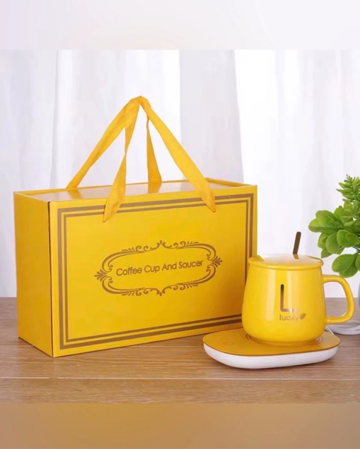 Electric ceramic mug ☕️ Coffee Cup and Saucer with Warmer Set - photo 5