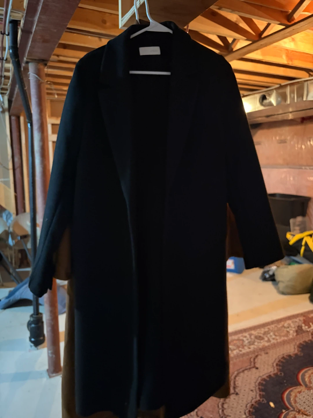 Zara Black Wool Blend Coat