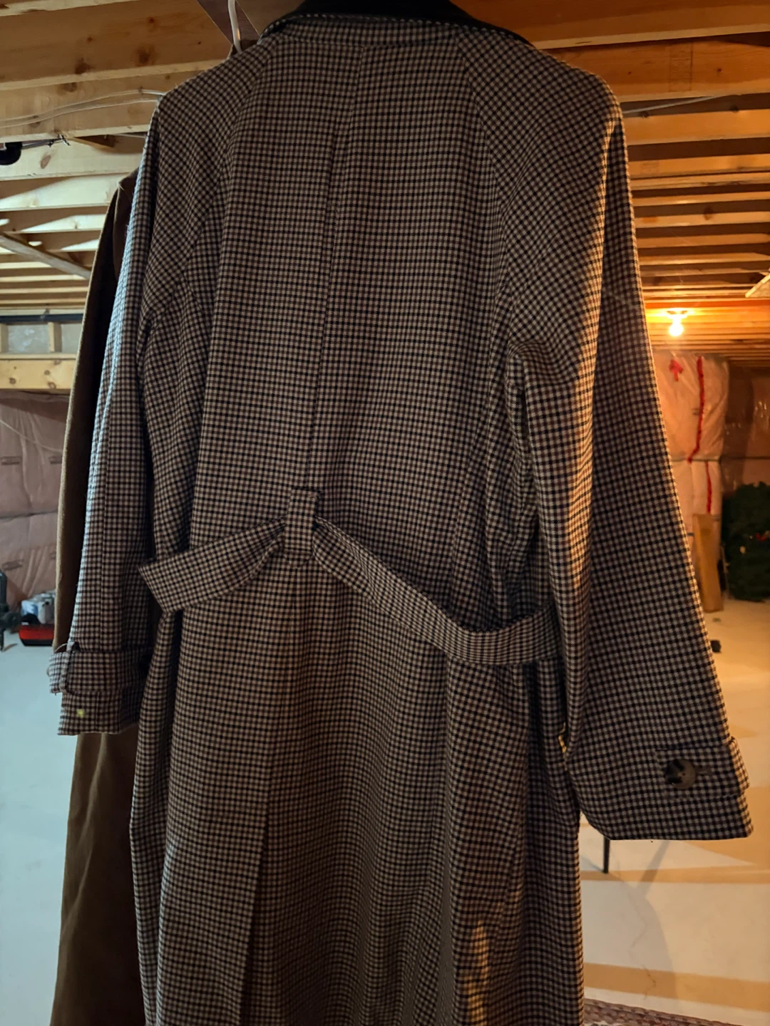 Houndstooth Trench Coat with Belt - photo 2