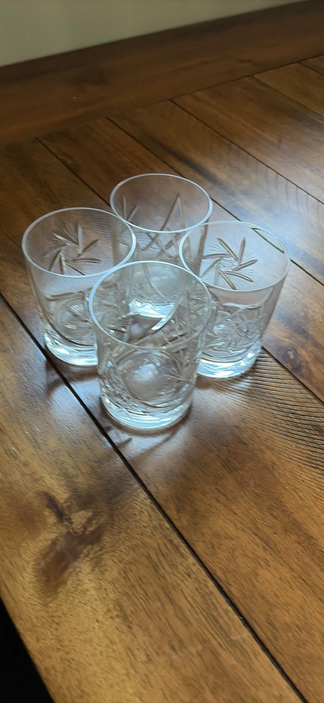 Set of 4 Cut Glass Tumblers