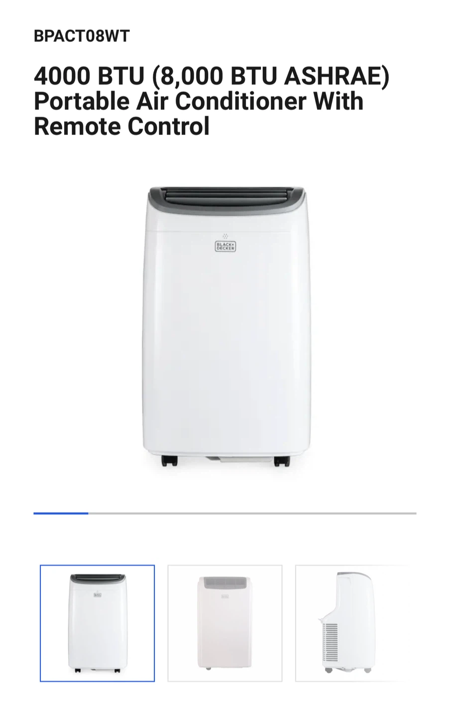 Black+Decker 8000 BTU Portable Air Conditioner - photo 3