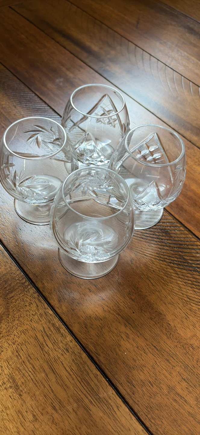 Set of 4 Vintage Crystal Brandy Snifters