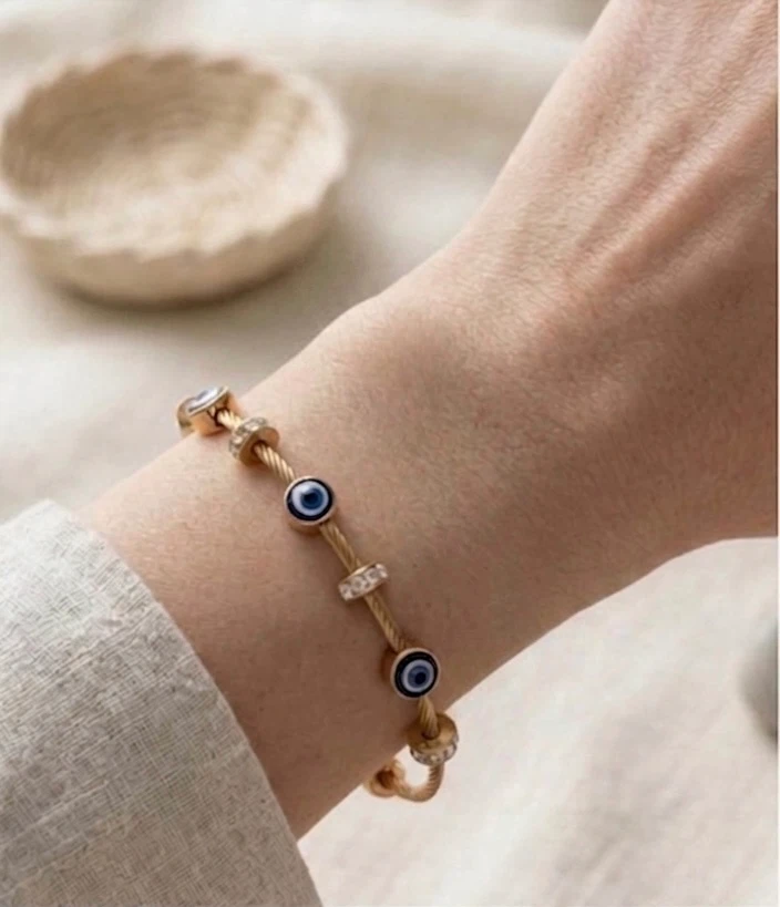 Gold Tone Evil Eye Bracelet - photo 2
