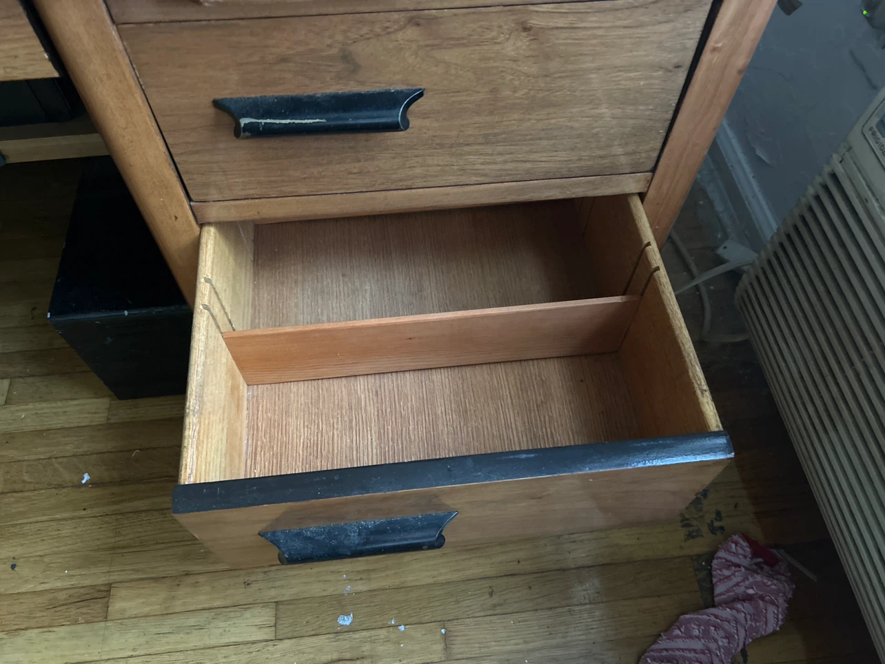 Vintage Wooden Desk with Black Top - photo 4