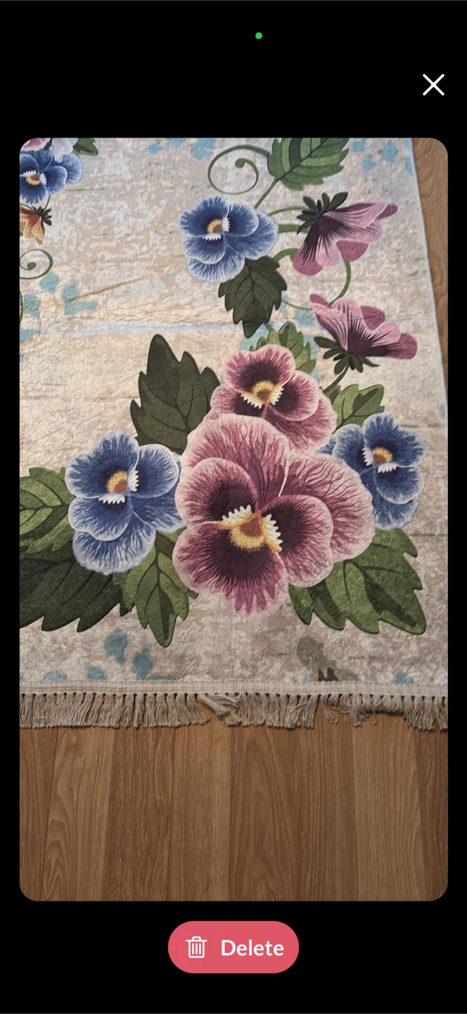 Floral Area Rug with Fringe