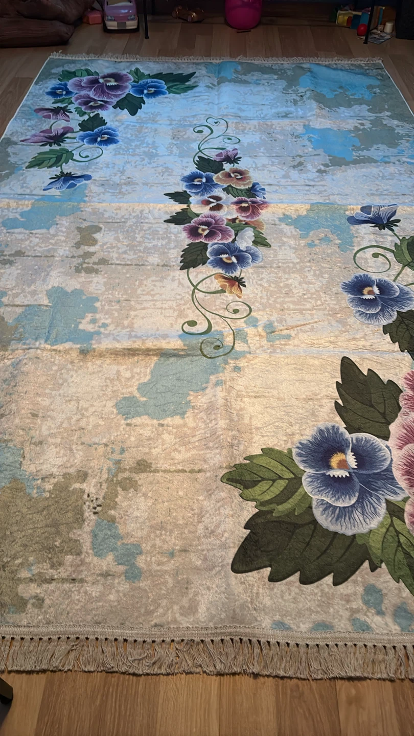 Floral Area Rug with Fringe - photo 5