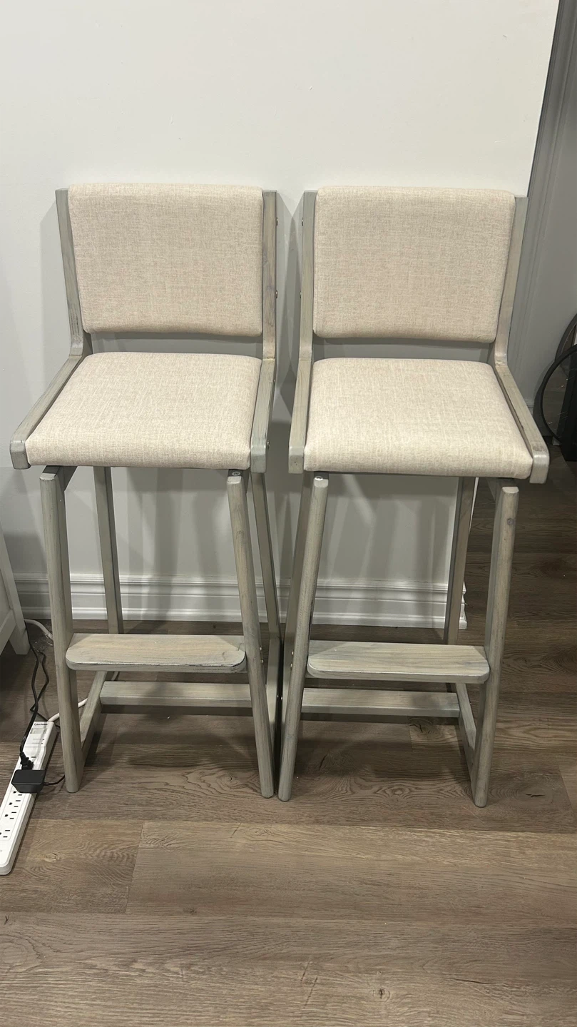 Set of two rustic bar stools