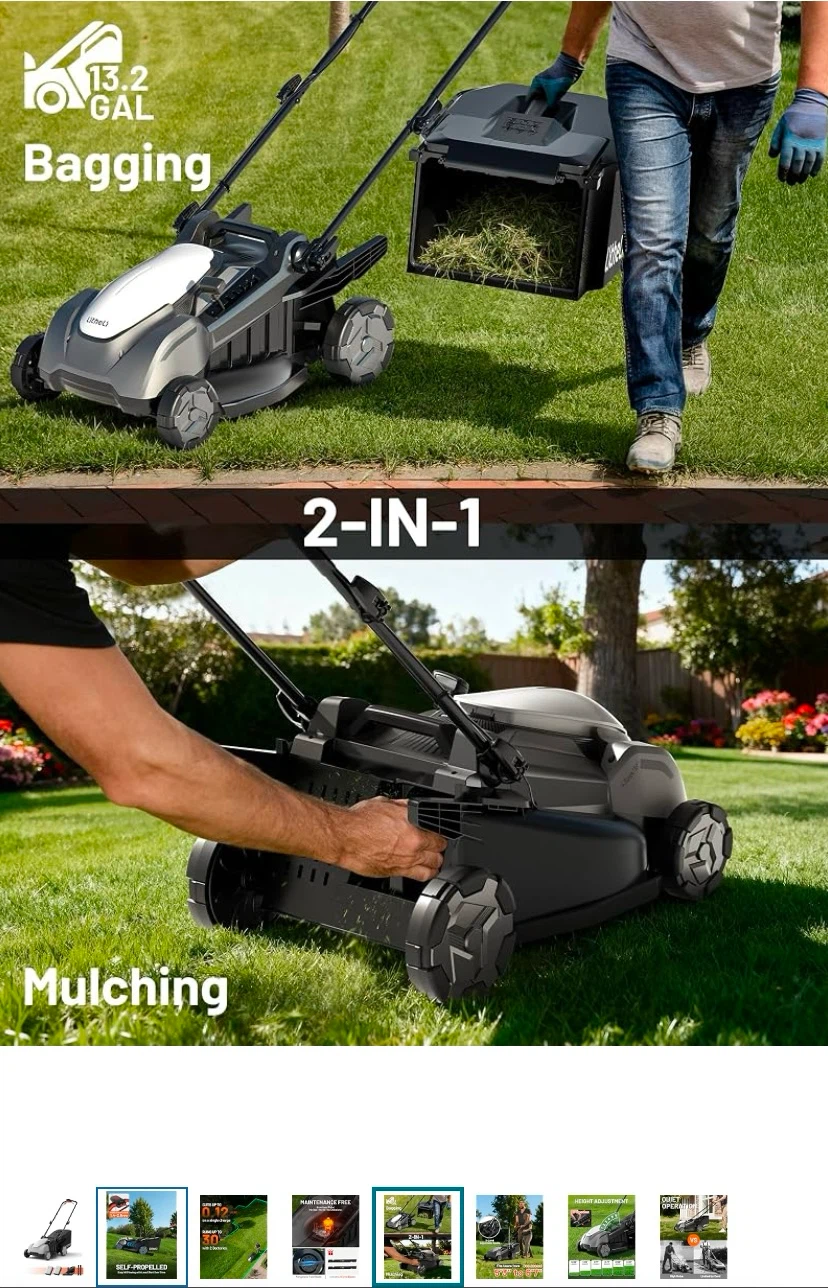 Litheli Self-Propelled Electric Lawn Mower - photo 3