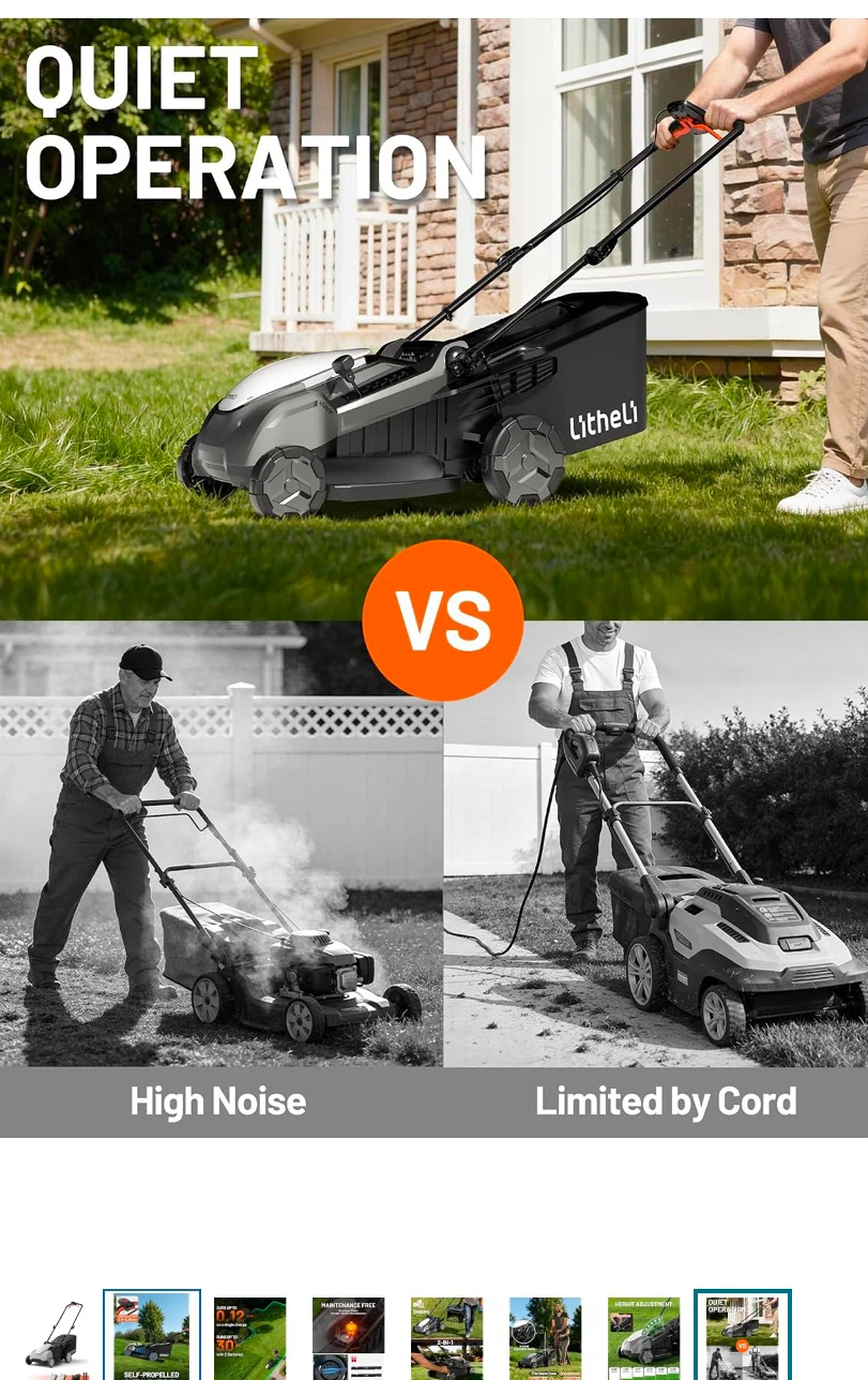 Litheli Self-Propelled Electric Lawn Mower - photo 4