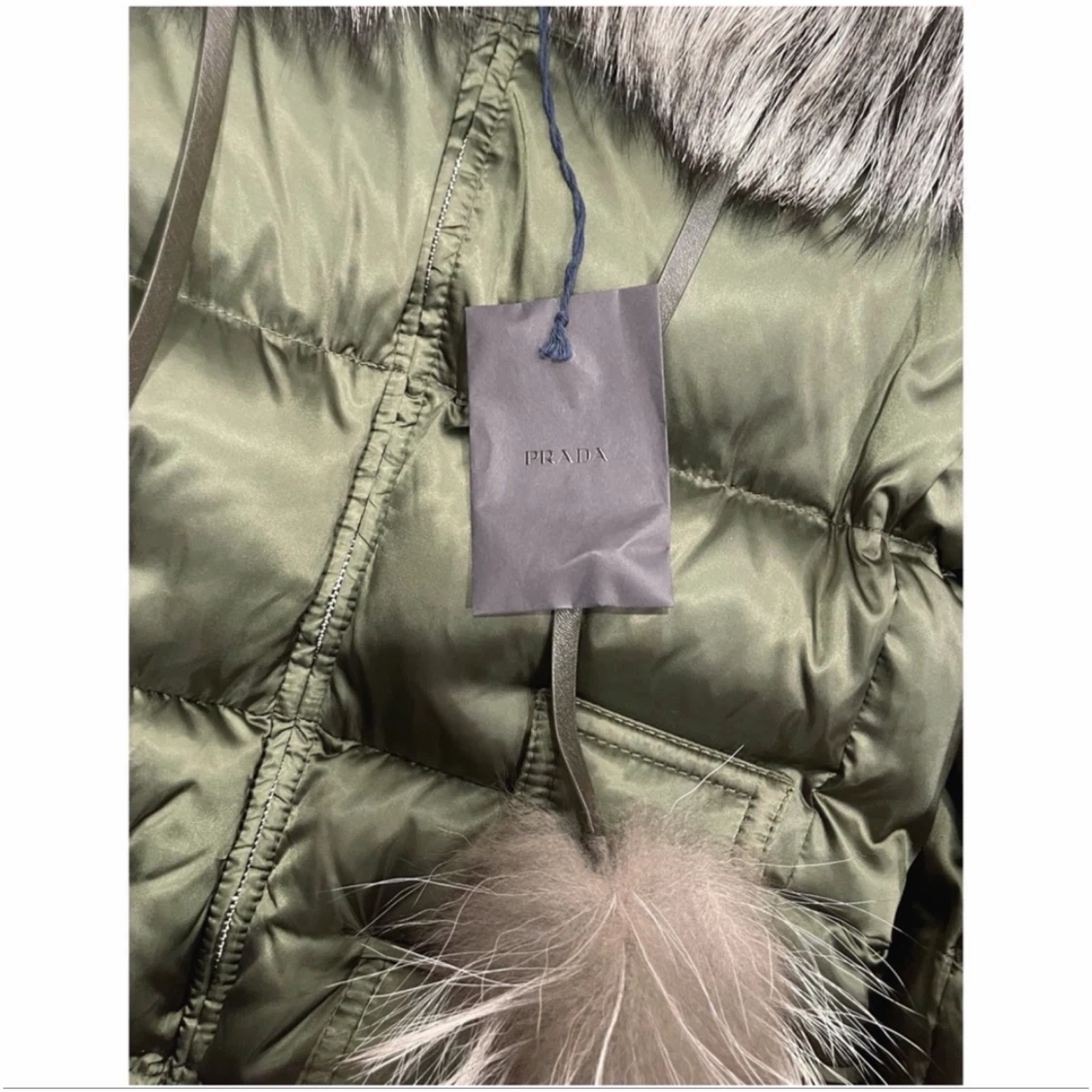 PRADA POM POM 29X275 DOWN FOX FUR BELTED JACKET SIZE 42/US 8 - photo 5