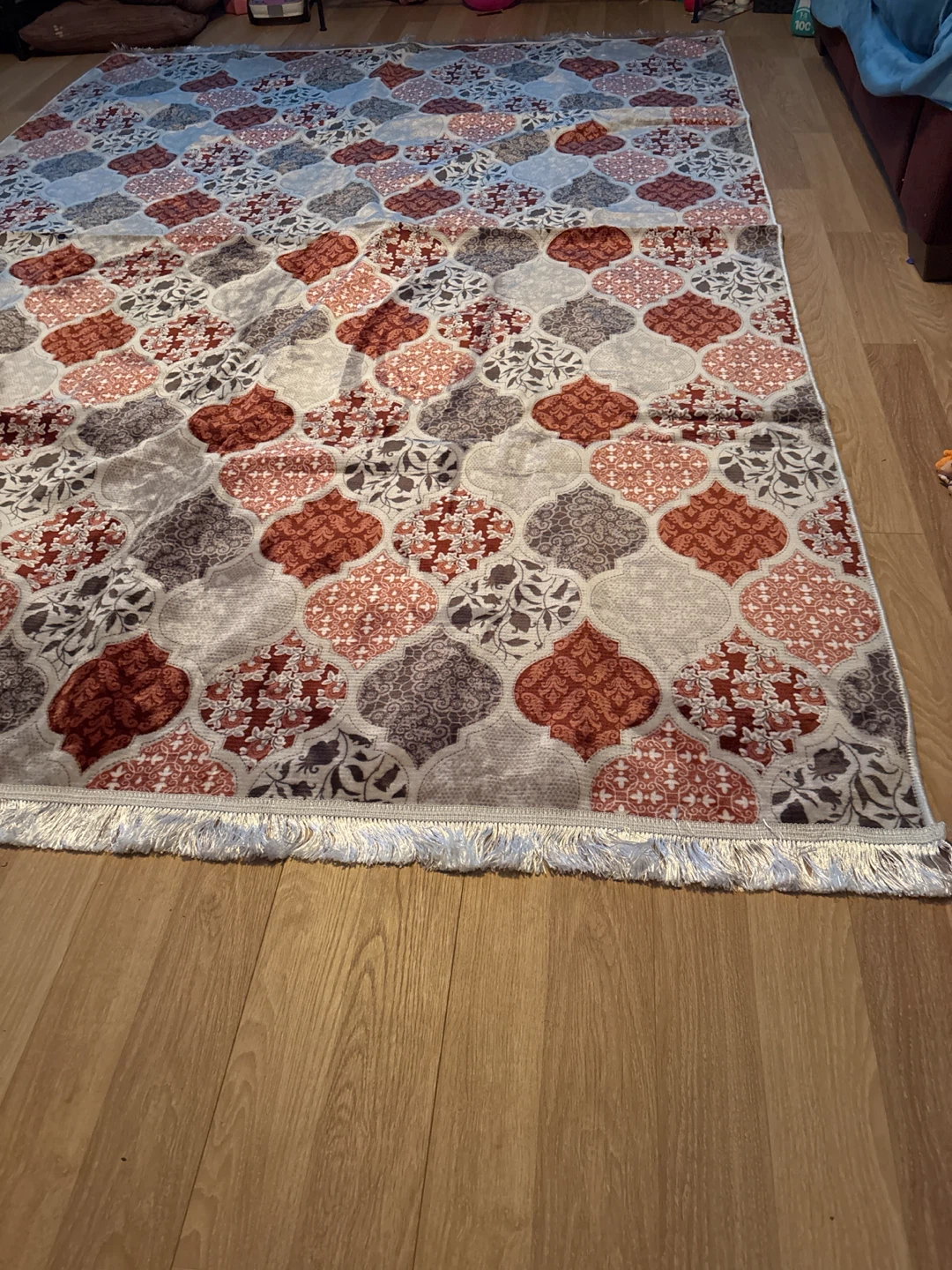 Patterned Area Rug with Tassels