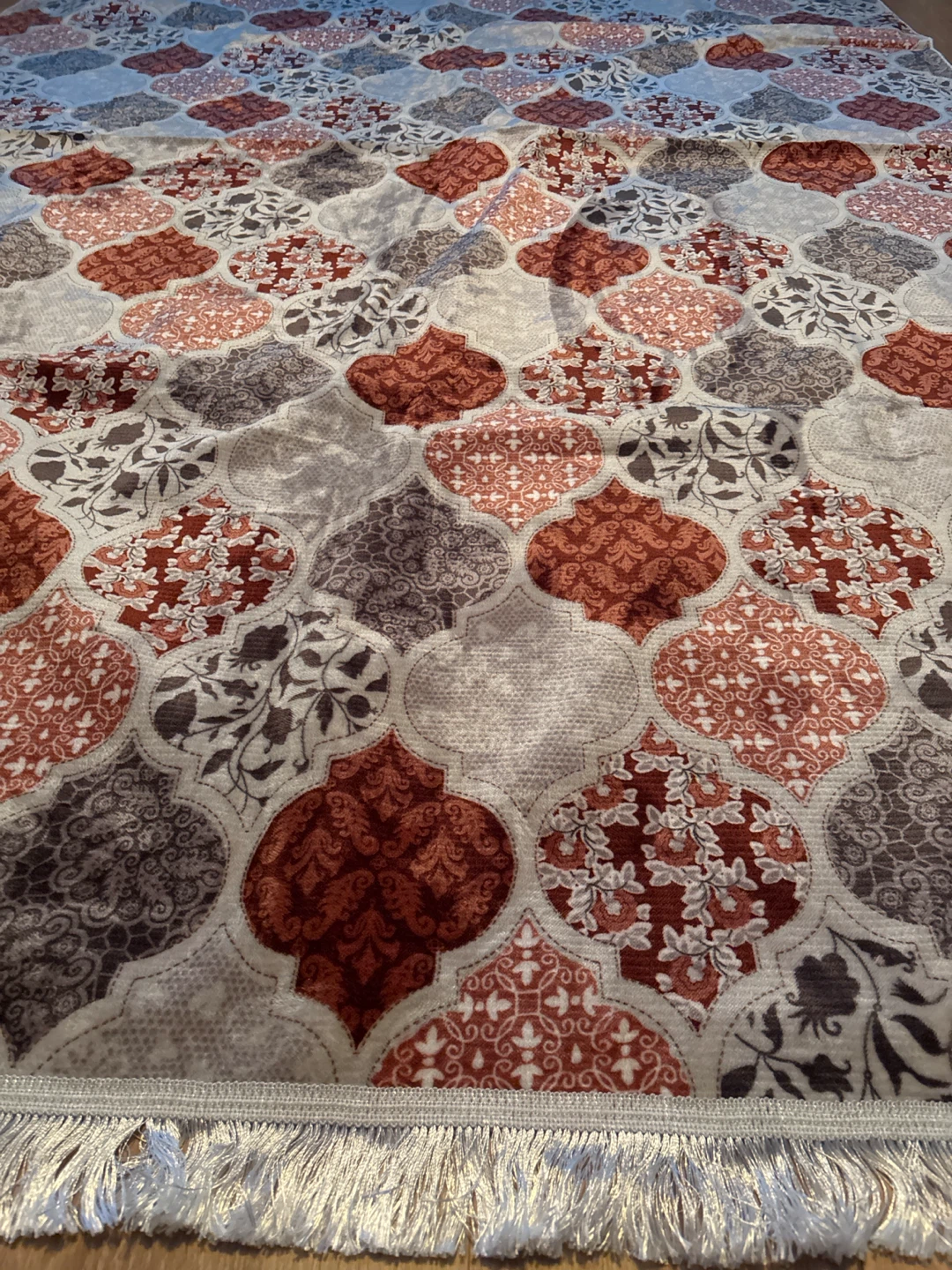 Patterned Area Rug with Tassels - photo 3