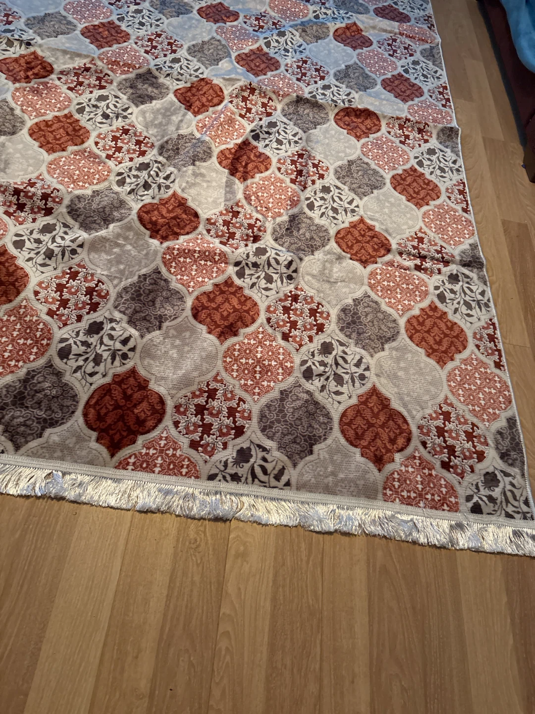 Patterned Area Rug with Tassels - photo 4