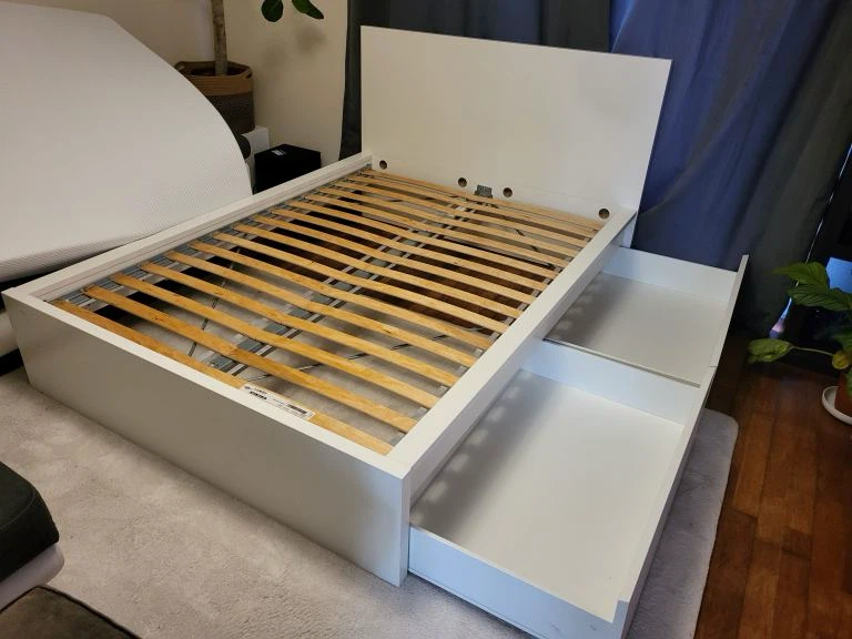IKEA Queen bed frame with drawers