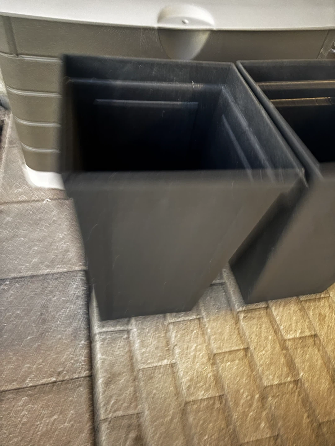 Set of Two Tall Black Planters - photo 2