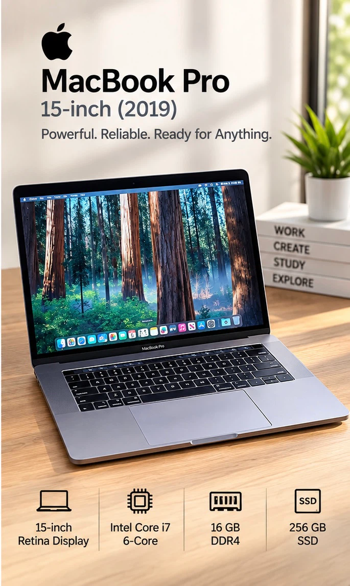 Apple MacBook Pro 15” 2019 – i7, 16GB , 256GB SSD – Space Gray