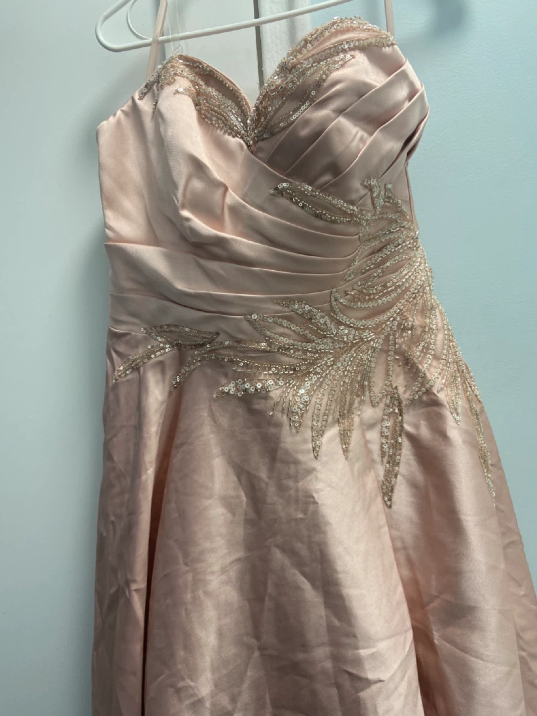 Pink Beaded Strapless Gown - photo 5