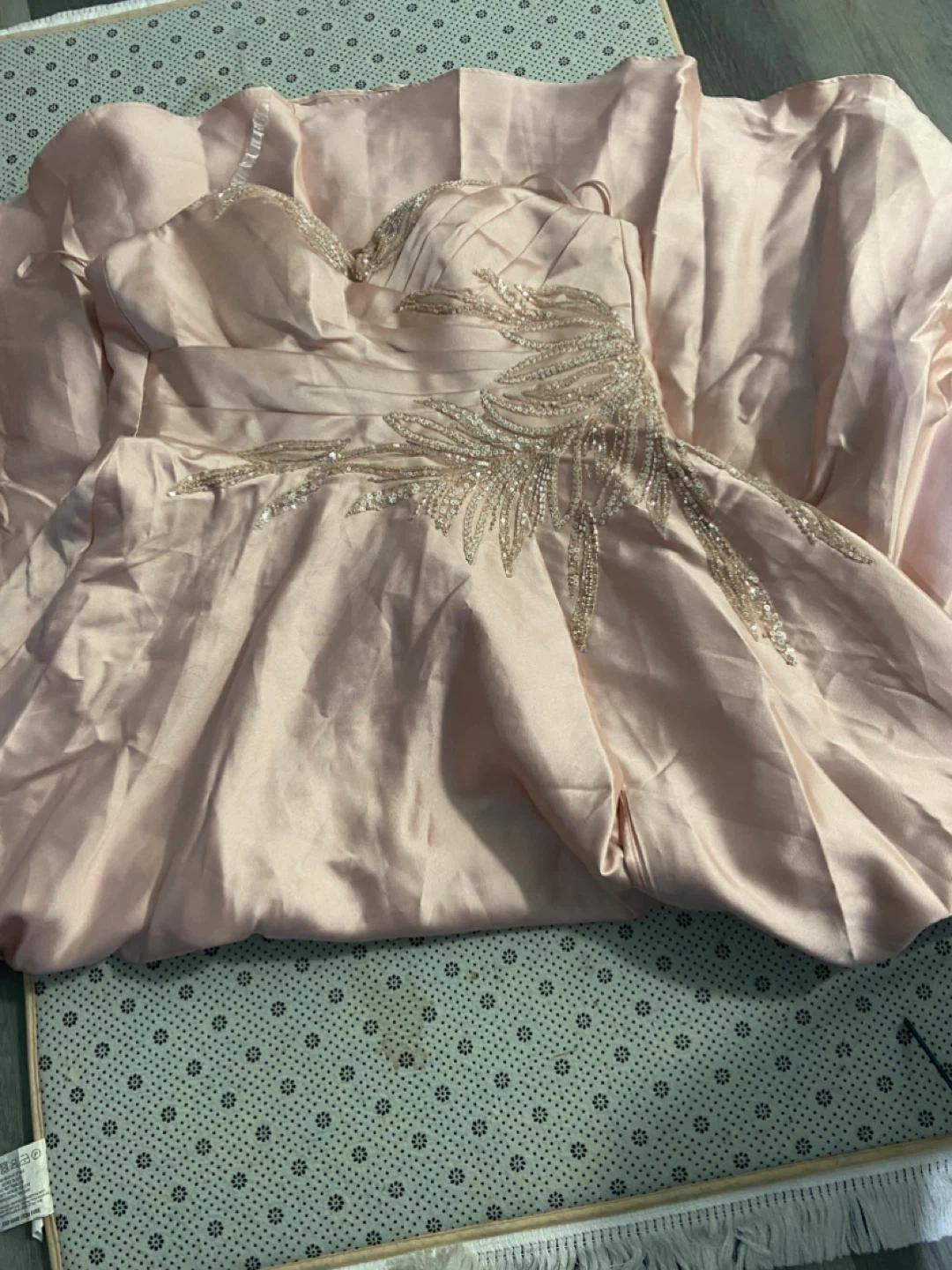 Pink Beaded Strapless Gown - photo 2